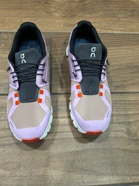 On Running Women's Cloudnova Lavender with Black and Orange Accents,firm price